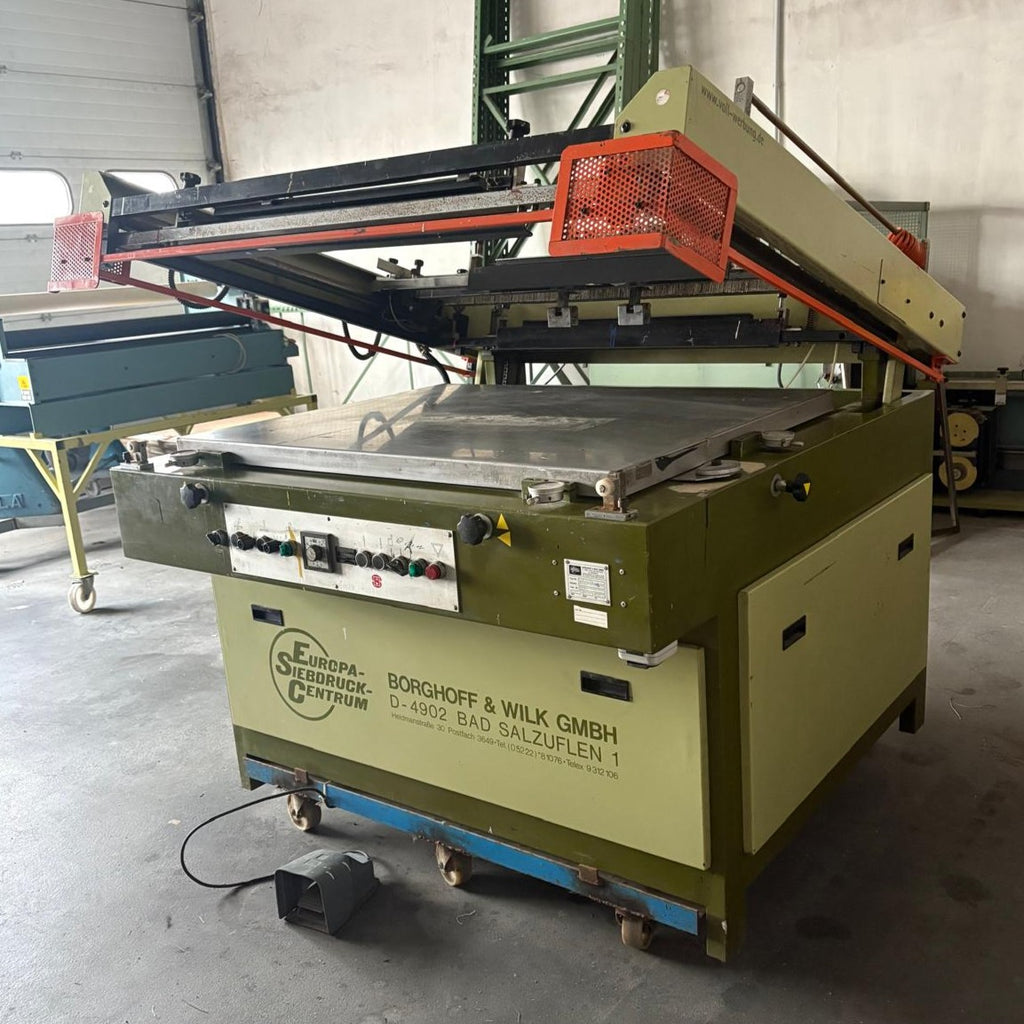 Siebdruckmaschine Borghoff & Wilk SIMPLEX, Halbautomat (BJ 1986)